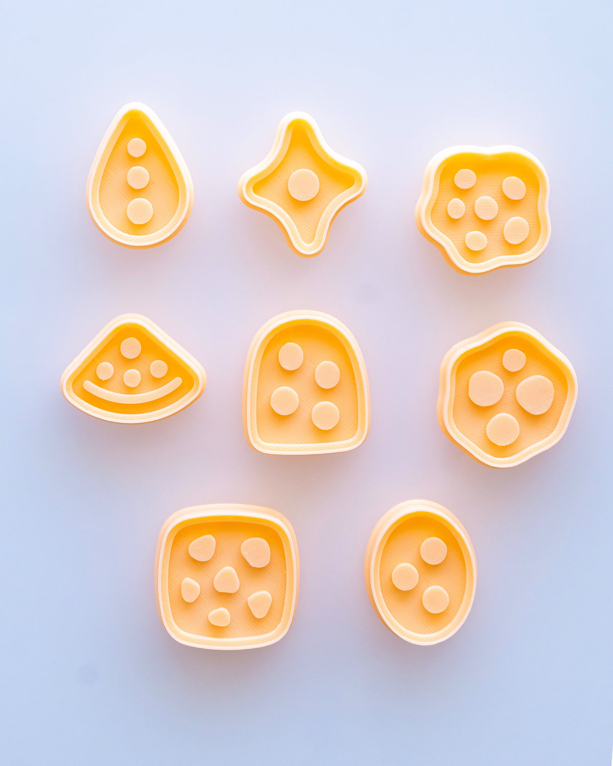 Abstract Dot & Chip Imprint Clay Cutter Set – Full Set (8 Designs)