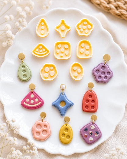Abstract Dot & Chip Imprint Clay Cutter Set – Lifestyle