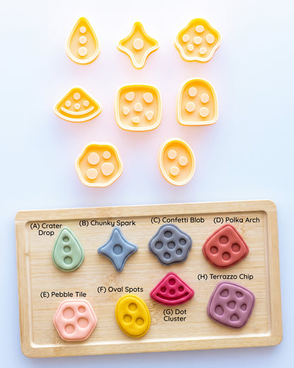 Abstract Dot & Chip Imprint Clay Cutter Set
