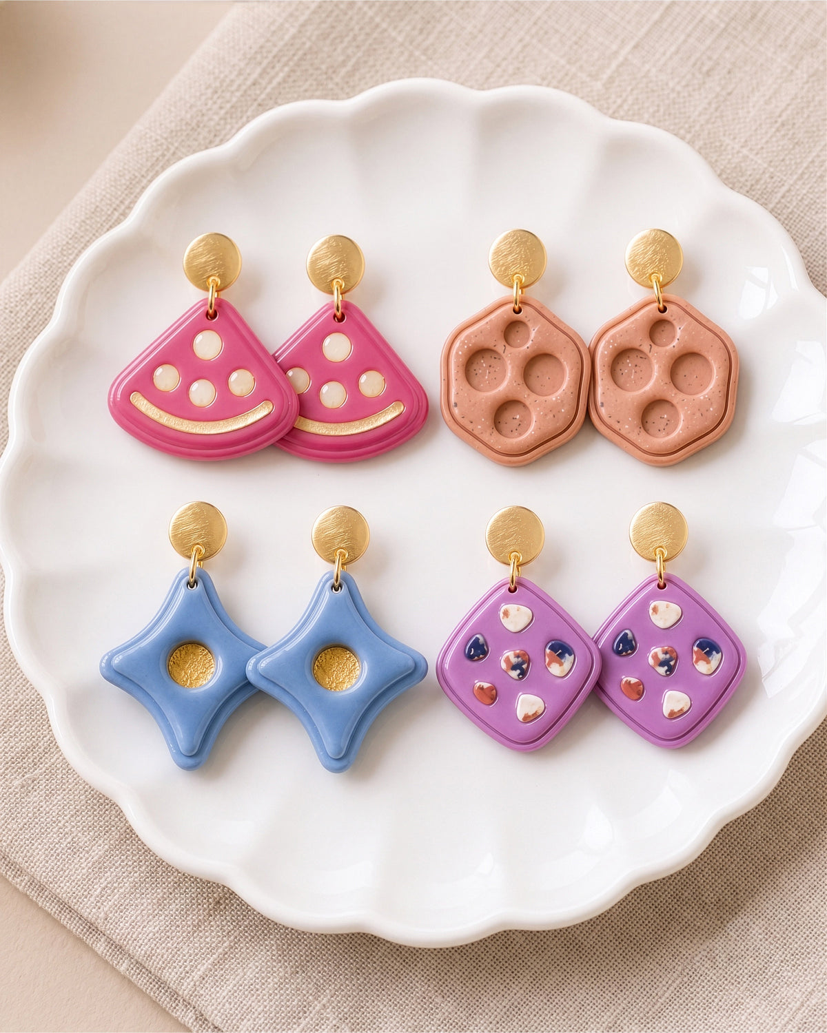 Abstract Dot & Chip Imprint Clay Cutter Set – Collection