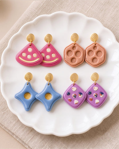 Abstract Dot & Chip Imprint Clay Cutter Set – Collection