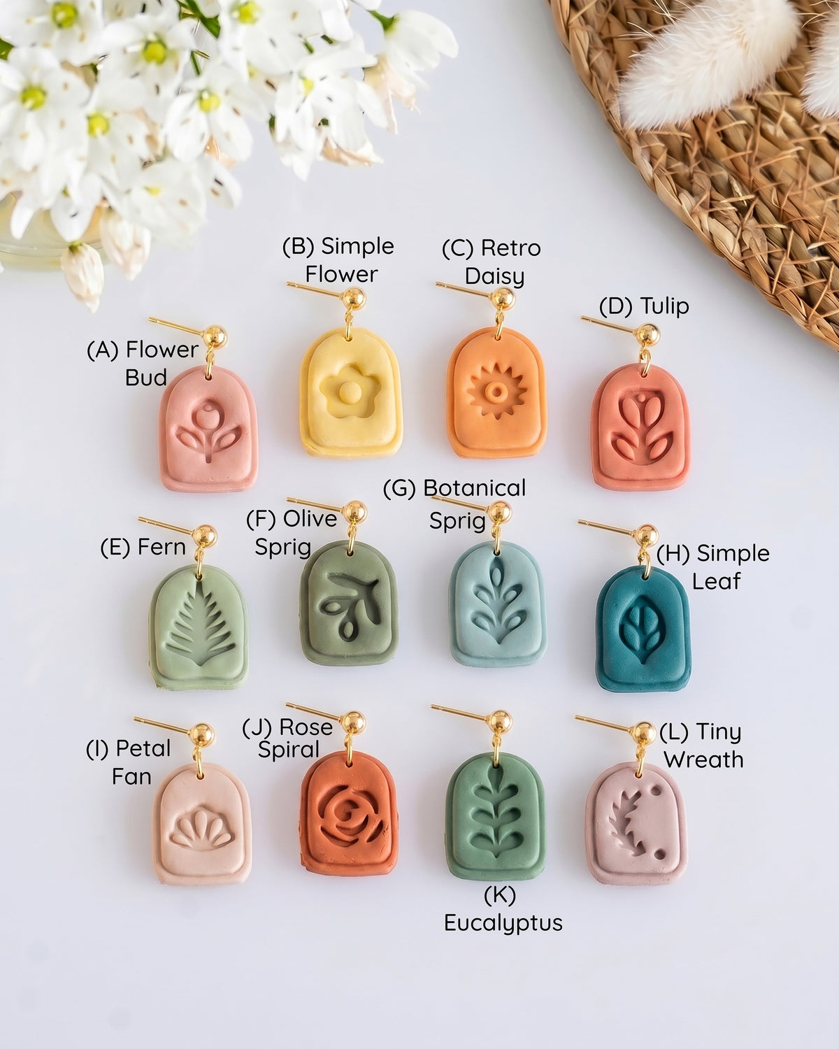 Boho Arch Floral Imprint Clay Cutter Set