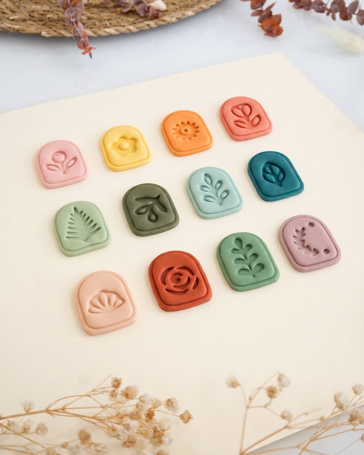 Boho Arch Floral Imprint Clay Cutter Set