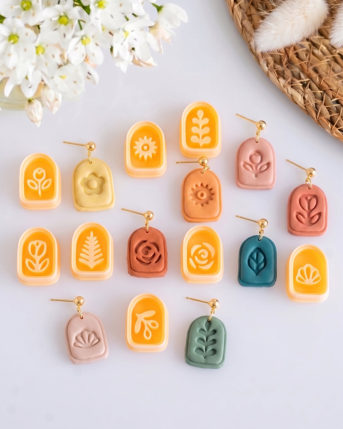 Boho Arch Floral Imprint Clay Cutter Set