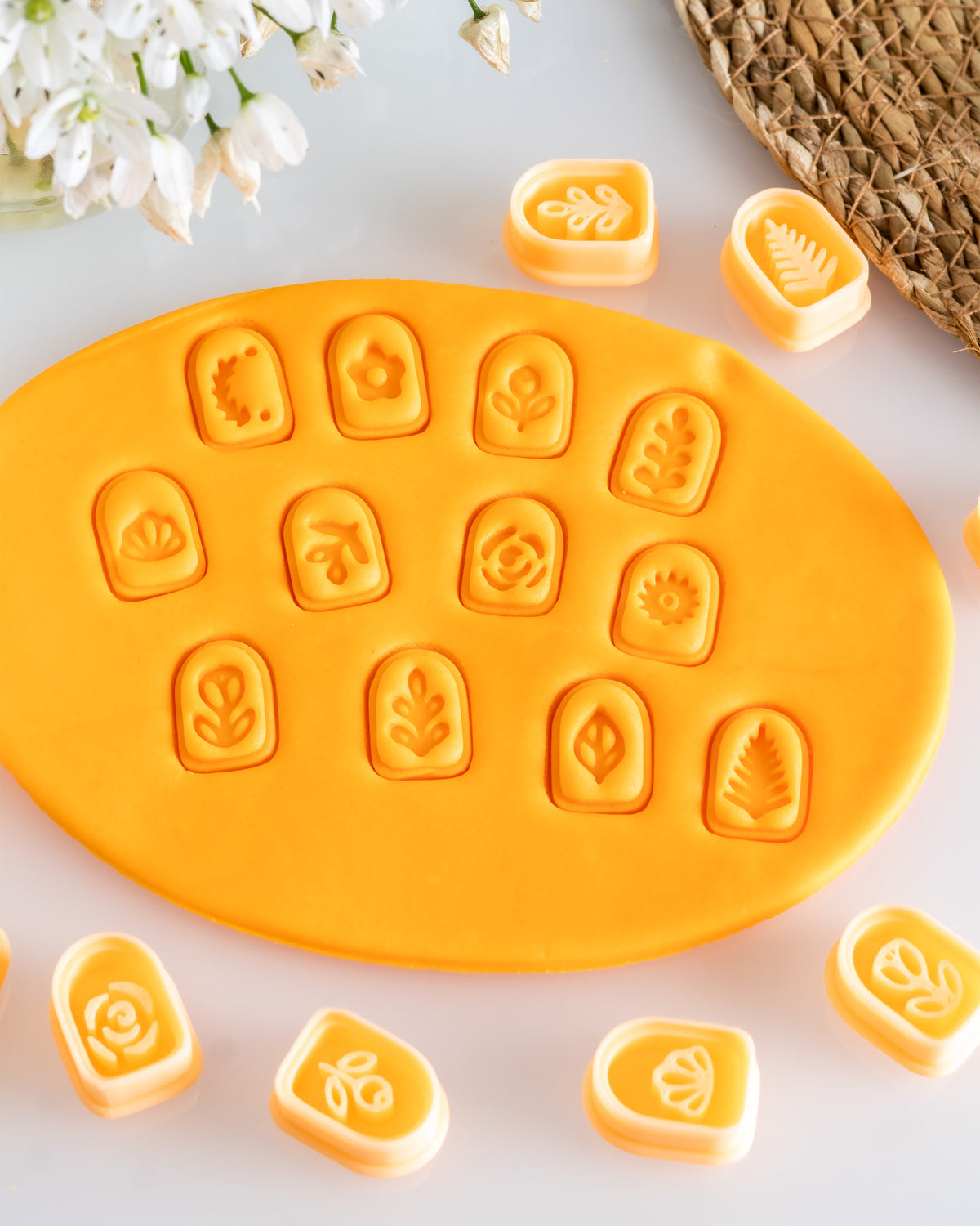 Boho Arch Floral Imprint Clay Cutter Set