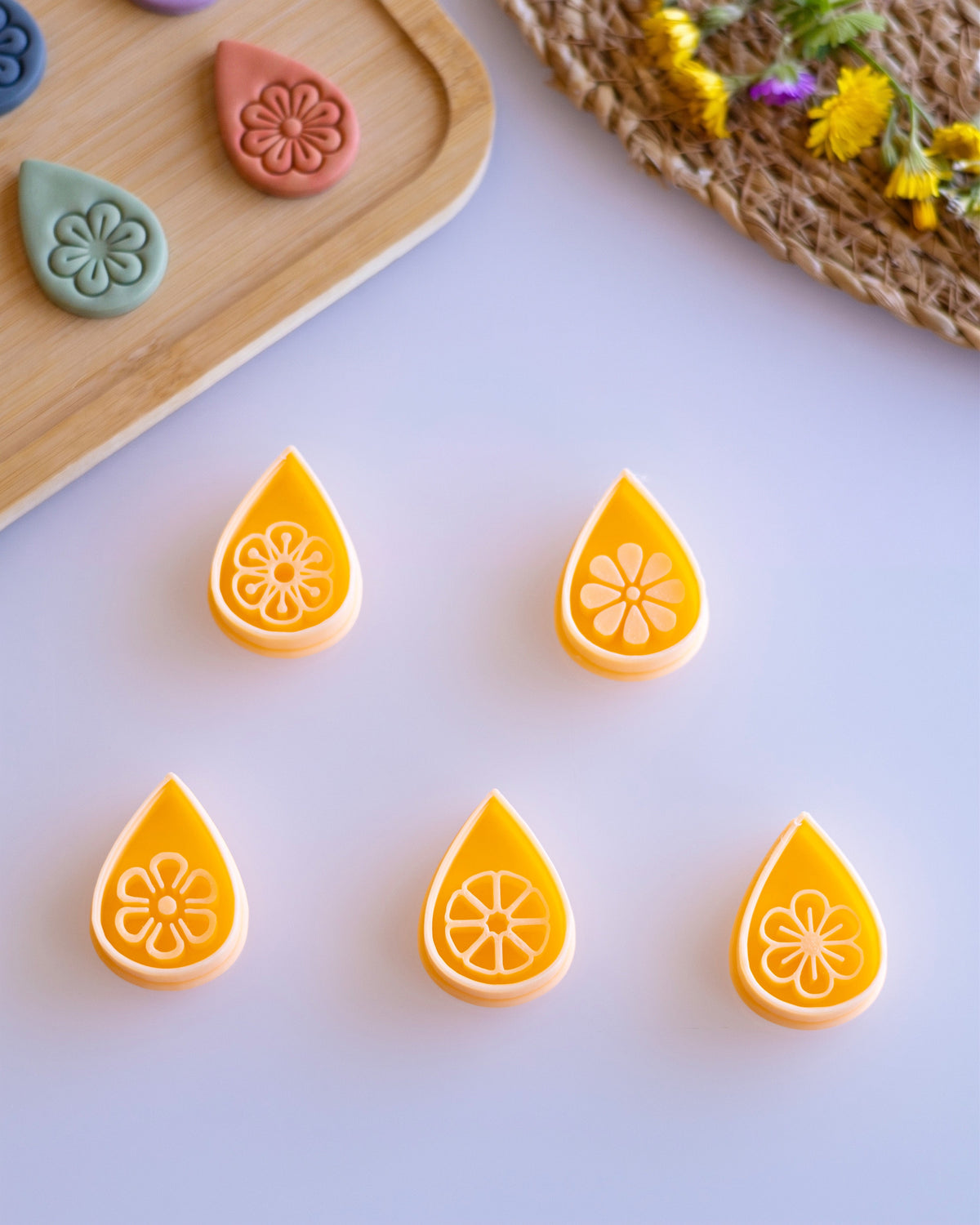 Blossom Drop Imprint Clay Cutter Set – Process