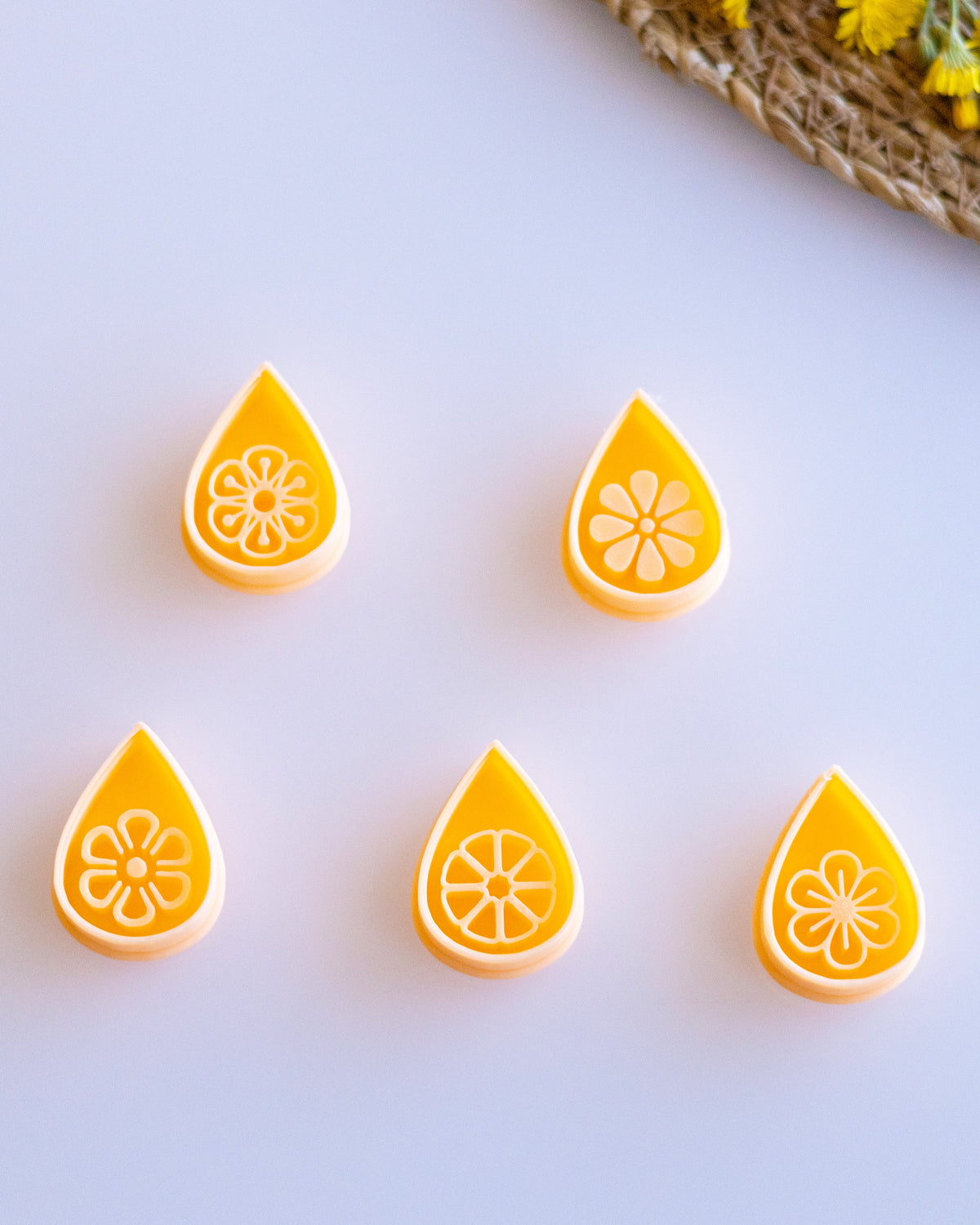 Blossom Drop Imprint Clay Cutter Set – Full Set (5 Designs)