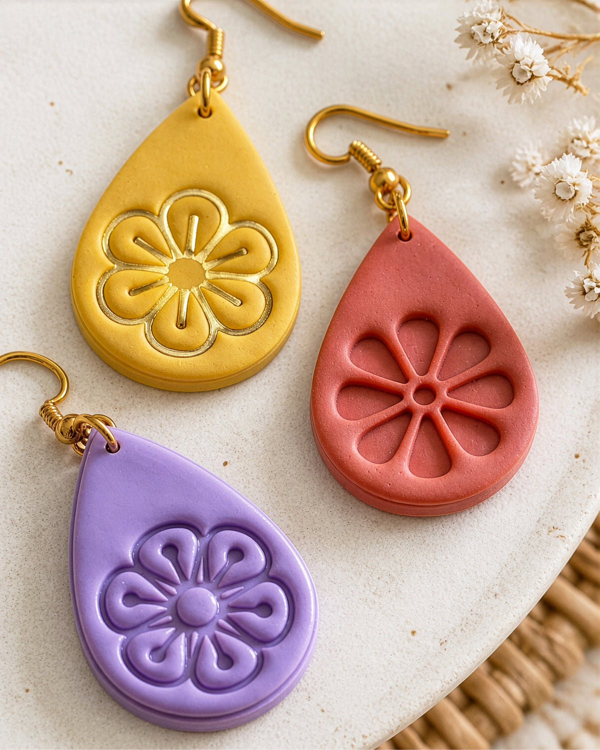 Blossom Drop Imprint Clay Cutter Set – Detail