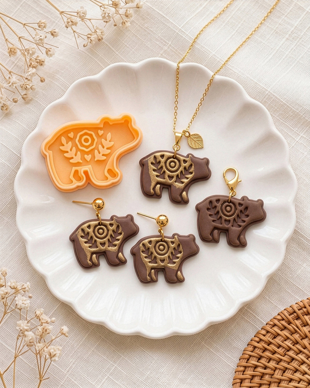 Scandi Folk Bear Imprint Clay Cutter – Process