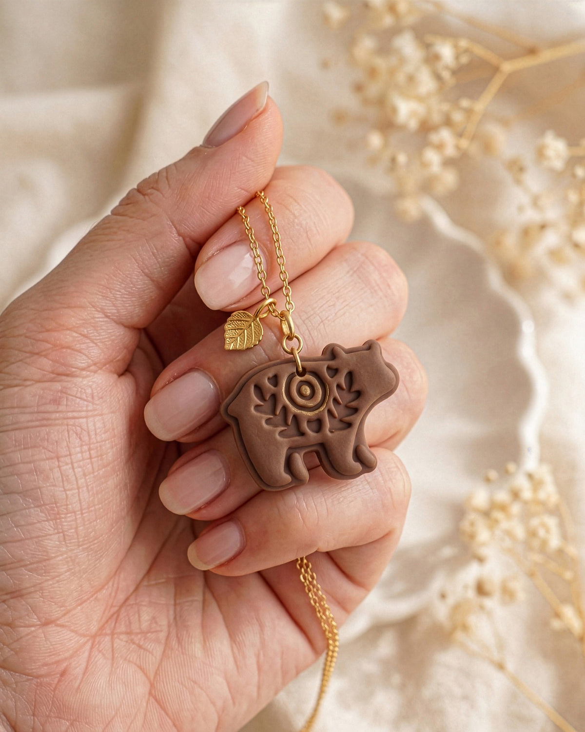 Scandi Folk Bear Imprint Clay Cutter – Hand Scale