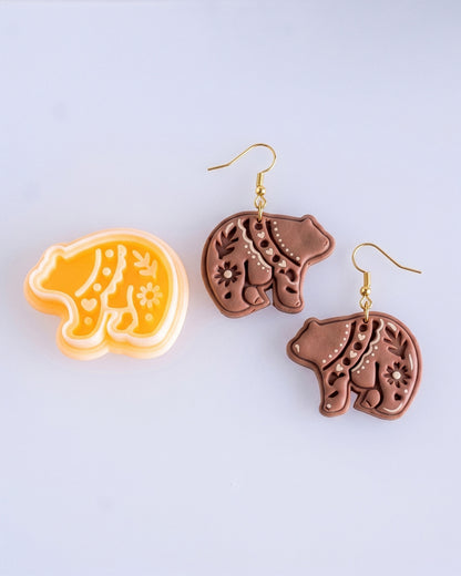 Scandi Folk Bear Imprint Clay Cutter – Mirrored Pair