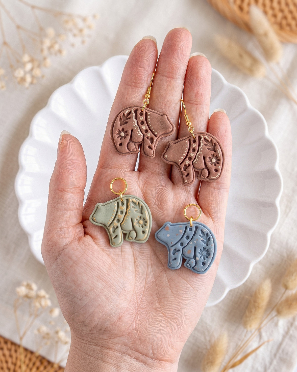 Scandi Folk Bear Imprint Clay Cutter – Hand Scale