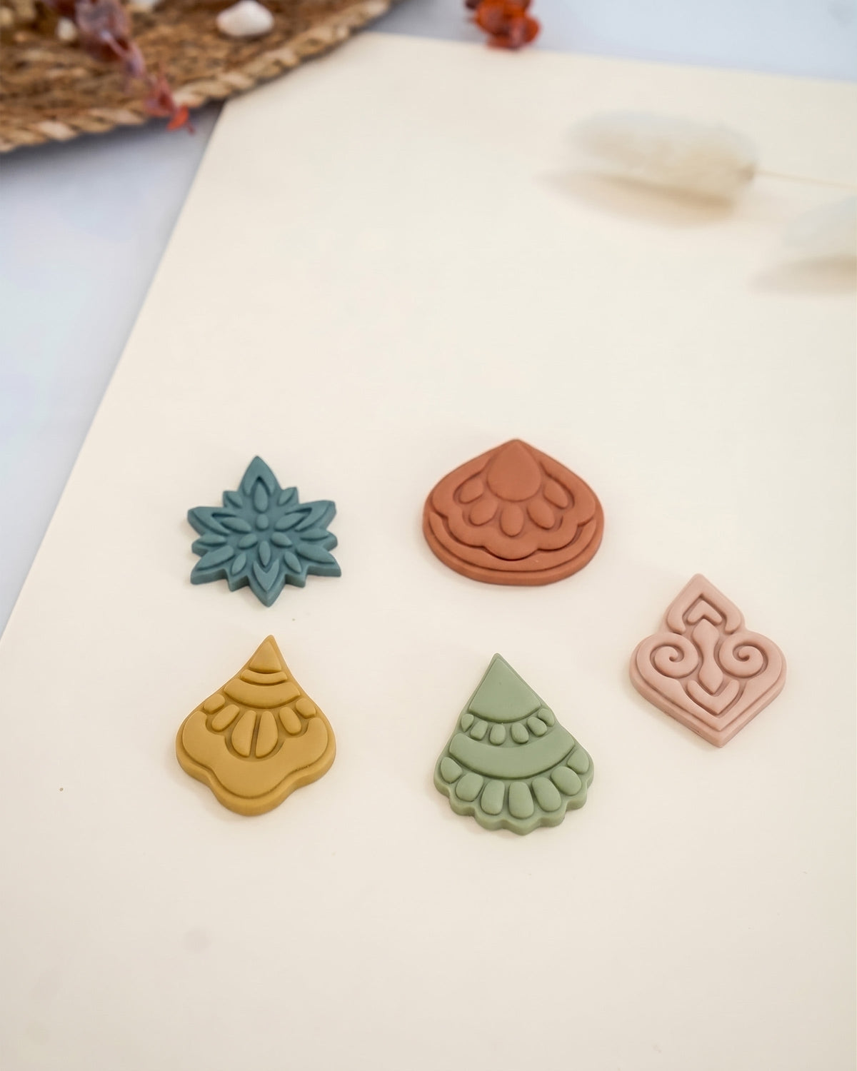 Boho Floral Imprint Clay Cutter Set – Process