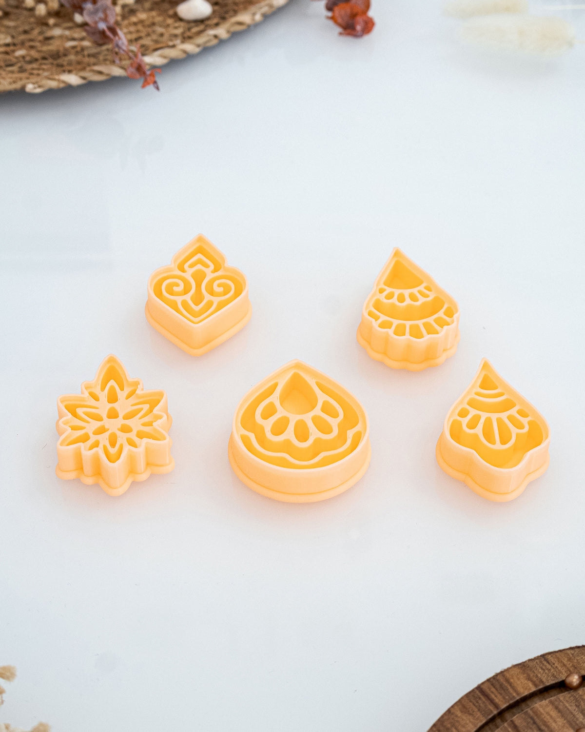 Boho Floral Imprint Clay Cutter Set – Process