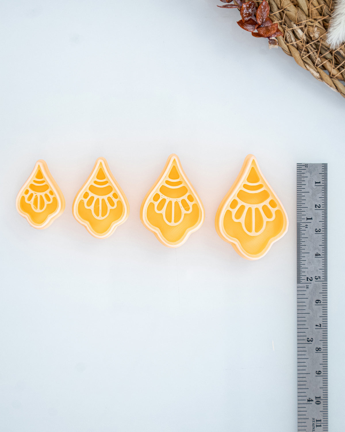 Boho Floral Imprint Clay Cutter Set – Size Reference