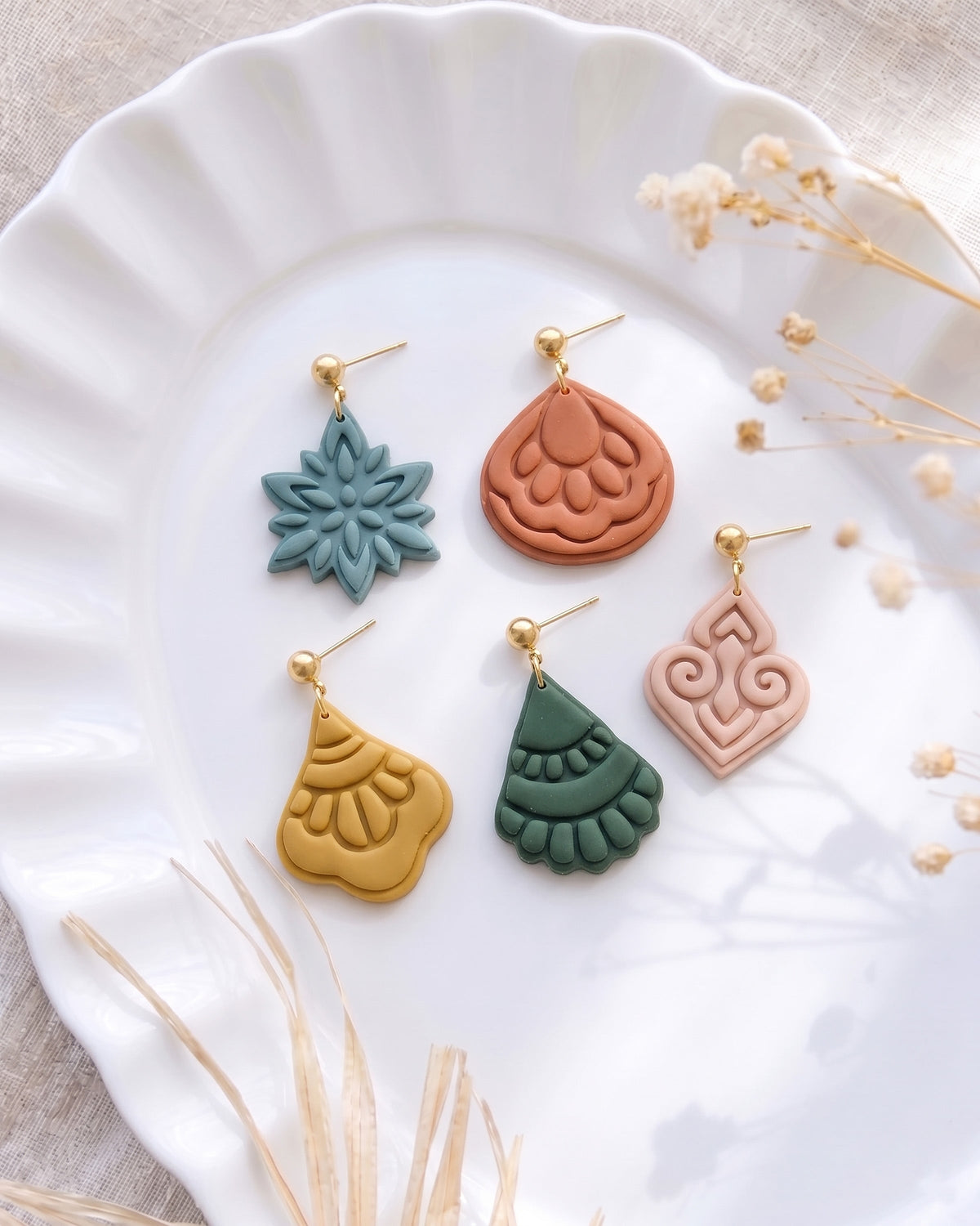 Boho Floral Imprint Clay Cutter Set – Process
