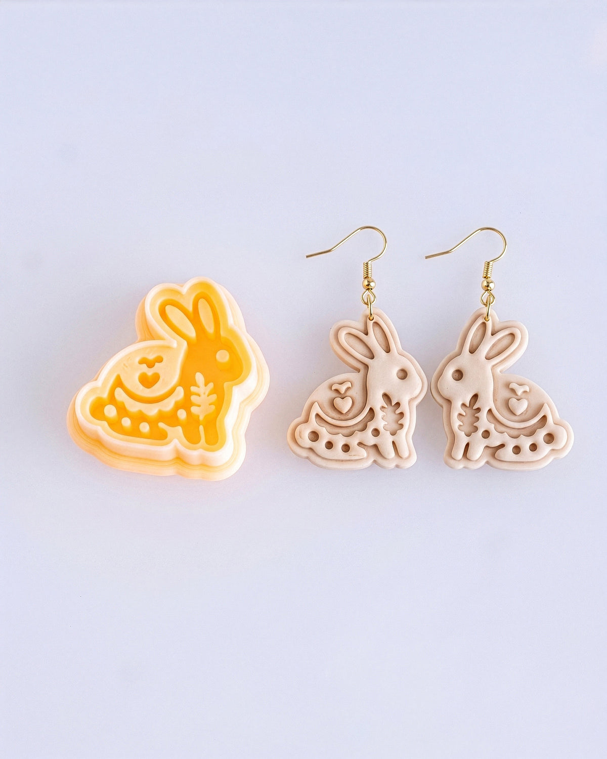 Scandi Folk Bunny Imprint Clay Cutter – Process