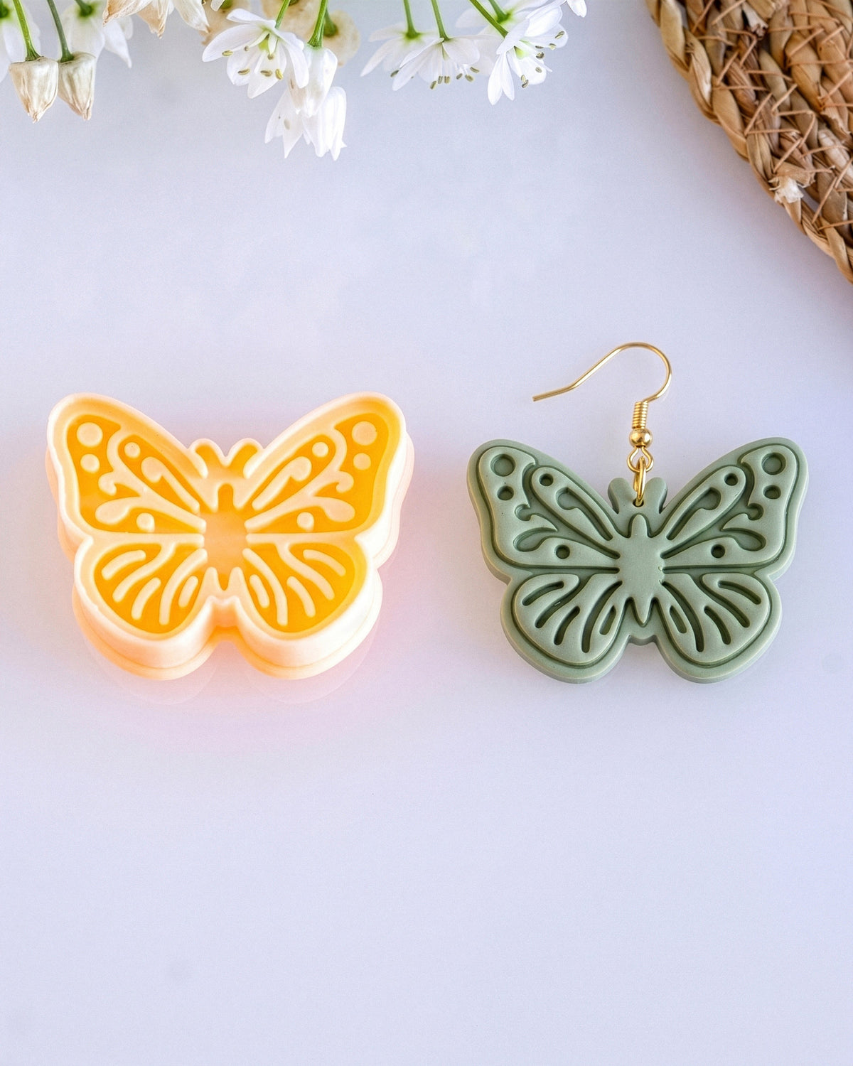 Minimal Butterfly Imprint Clay Cutter