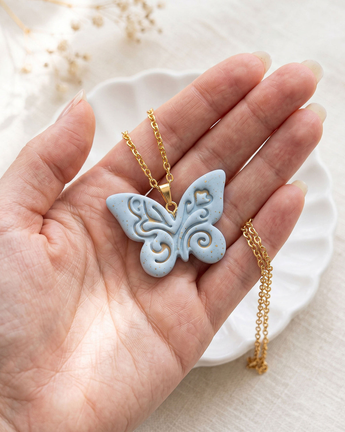 Boho Butterfly Imprint Clay Cutter – Hand Scale