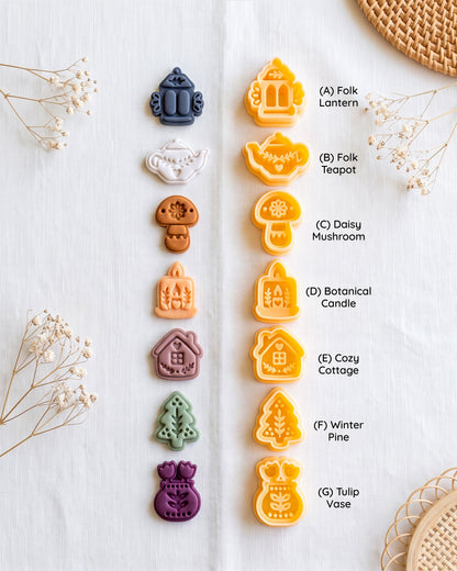 Cozy Home & Winter Symbols Imprint Clay Cutter Set – Collection