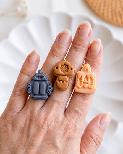Cozy Home & Winter Symbols Imprint Clay Cutter Set – Hand Scale