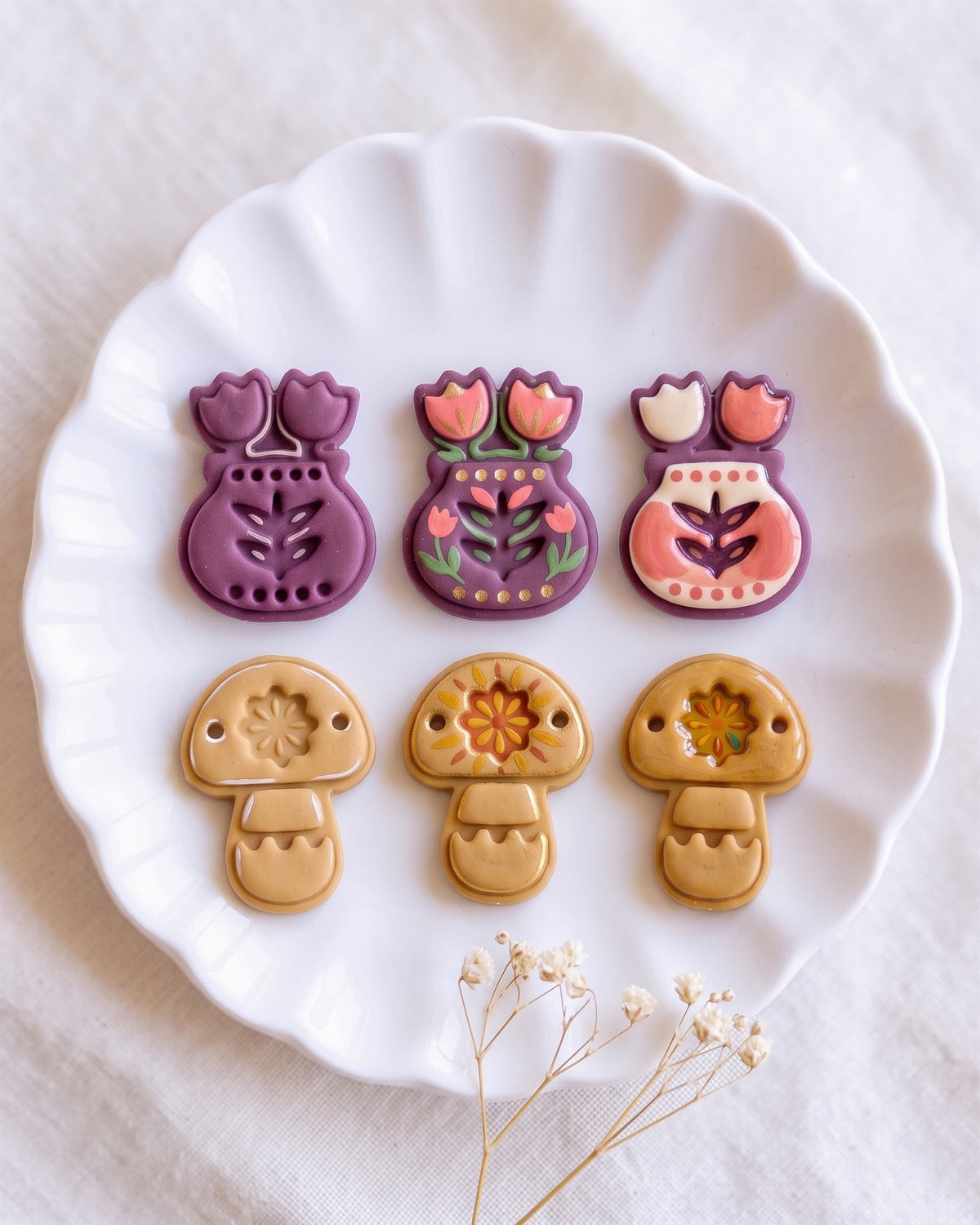 Cozy Home & Winter Symbols Imprint Clay Cutter Set – Finished Result