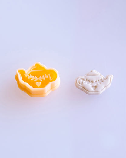 Cozy Home & Winter Symbols Imprint Clay Cutter Set – (B) Folk Teapot