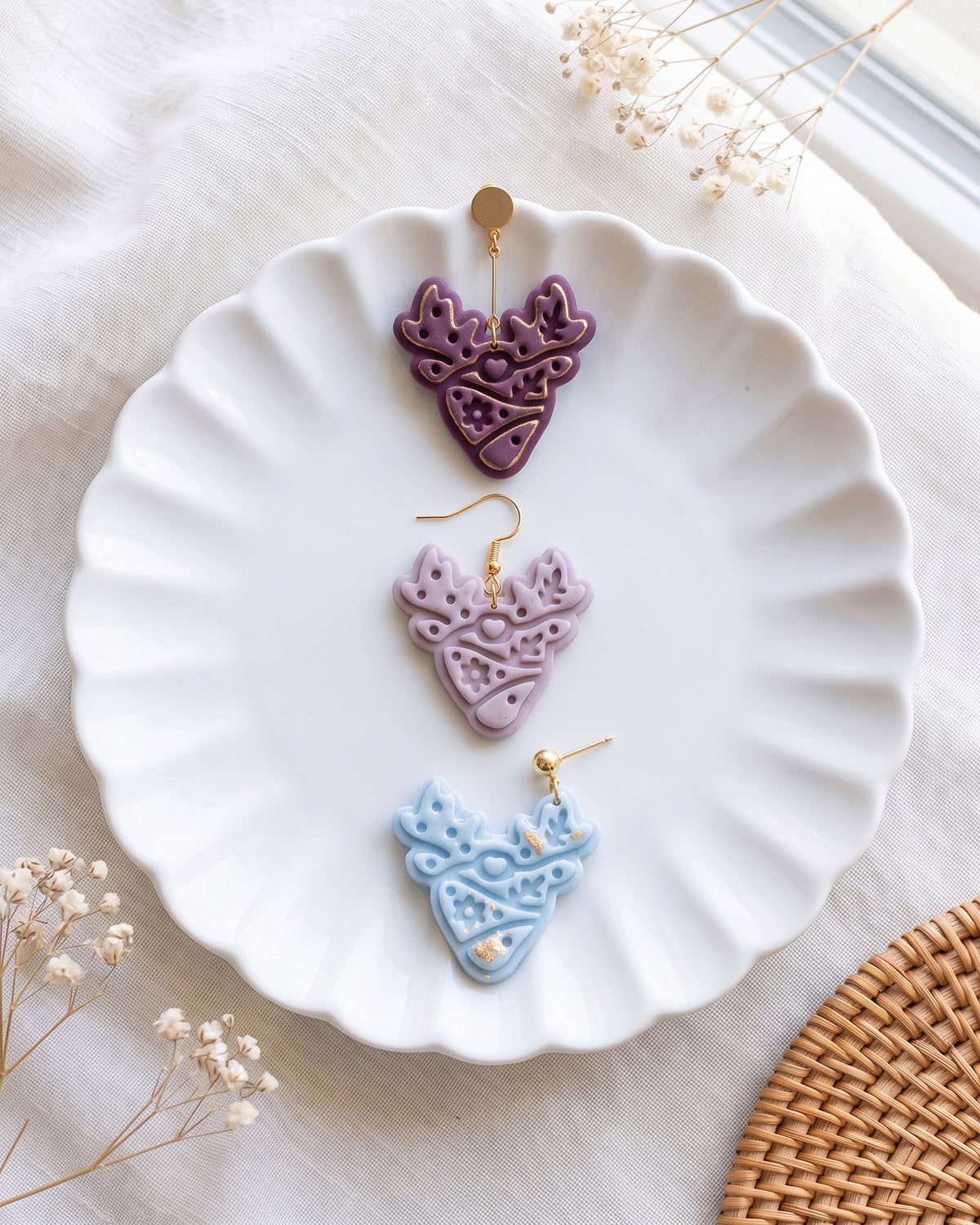 Scandi Folk Deer Antlers Imprint Clay Cutter – Creative Variations