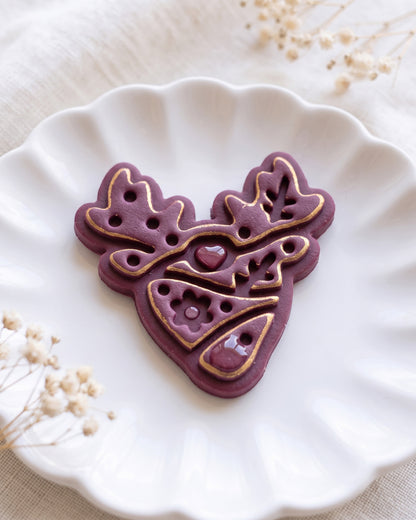 Scandi Folk Deer Antlers Imprint Clay Cutter – Detail