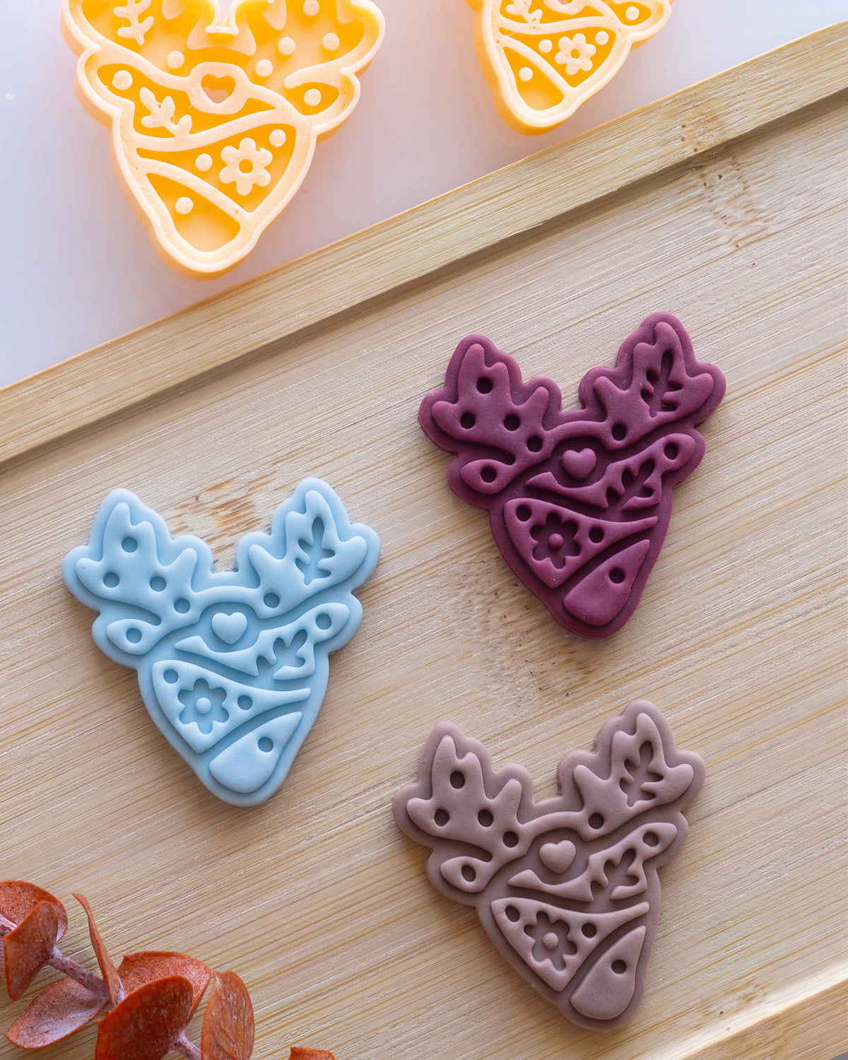 Scandi Folk Deer Antlers Imprint Clay Cutter – Process