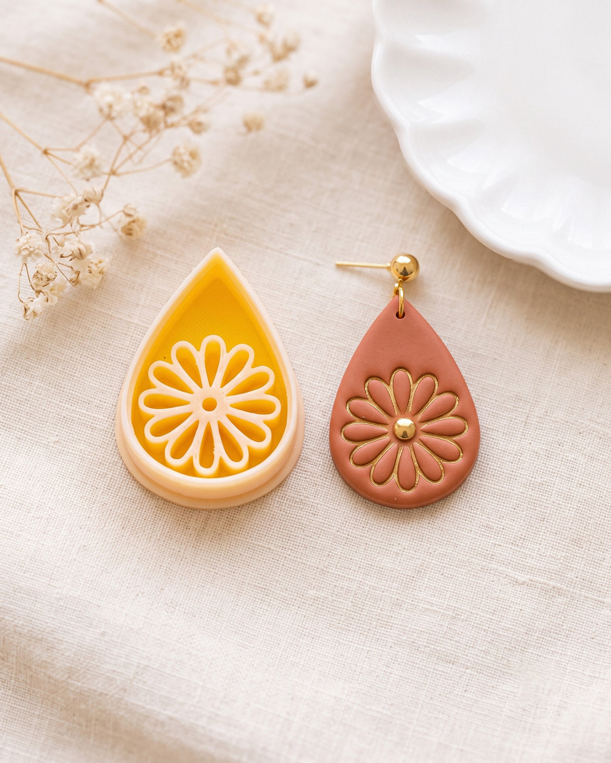 Daisy Drop Floral Imprint Clay Cutter Set – Hero