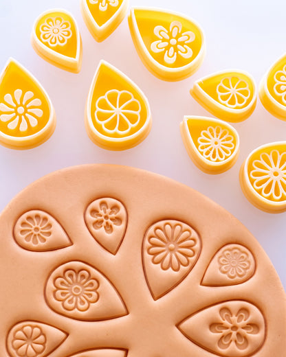 Daisy Drop Floral Imprint Clay Cutter Set