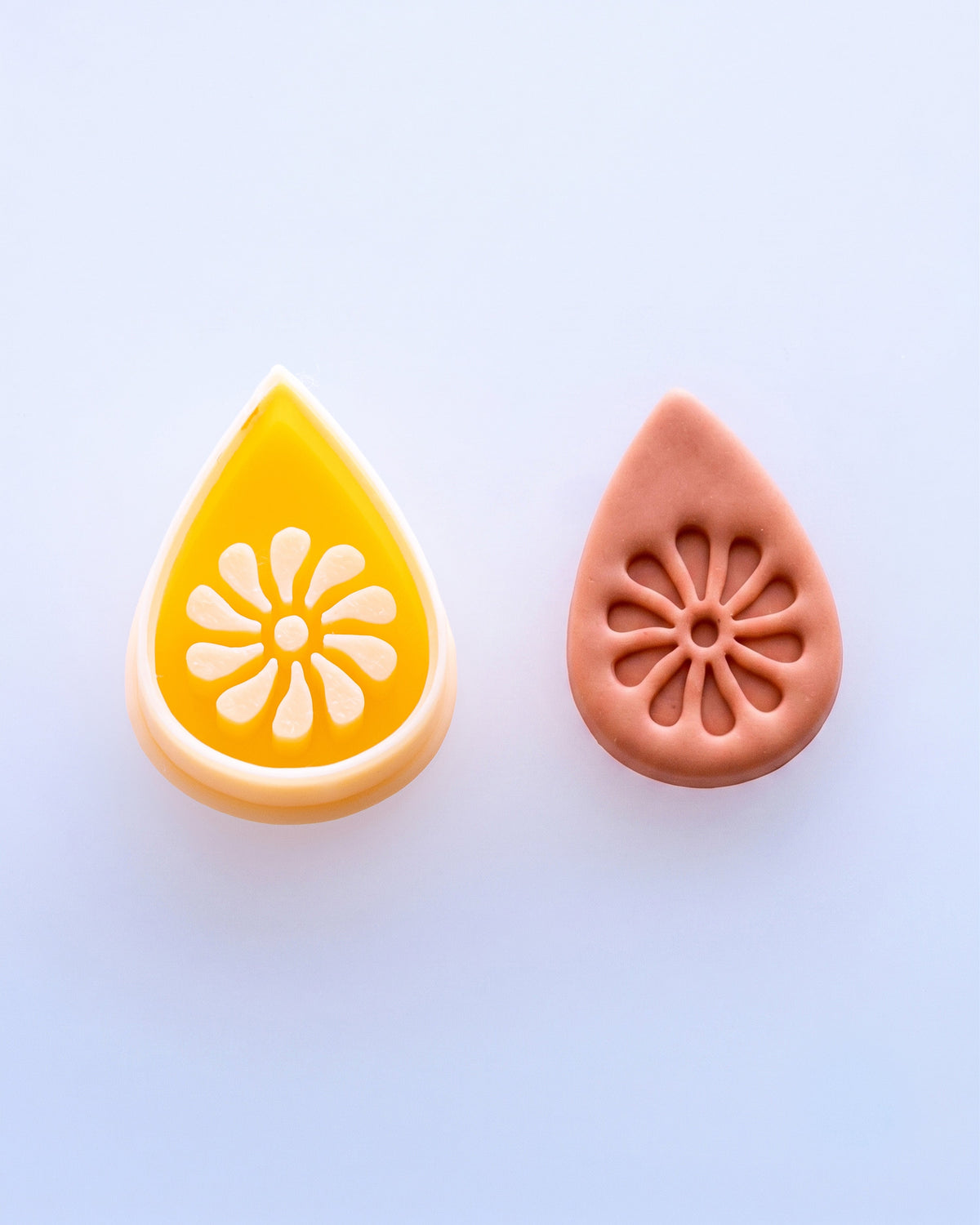 Daisy Drop Floral Imprint Clay Cutter Set – (B) Sunburst Daisy
