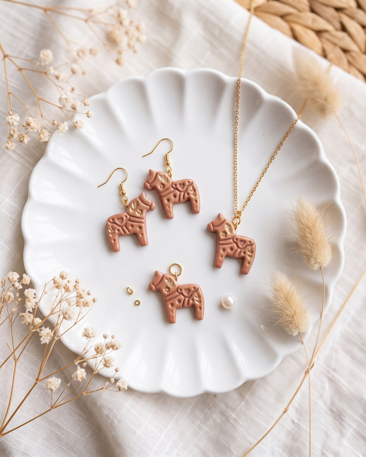 Scandi Dala Horse Imprint Clay Cutter – Finished Result