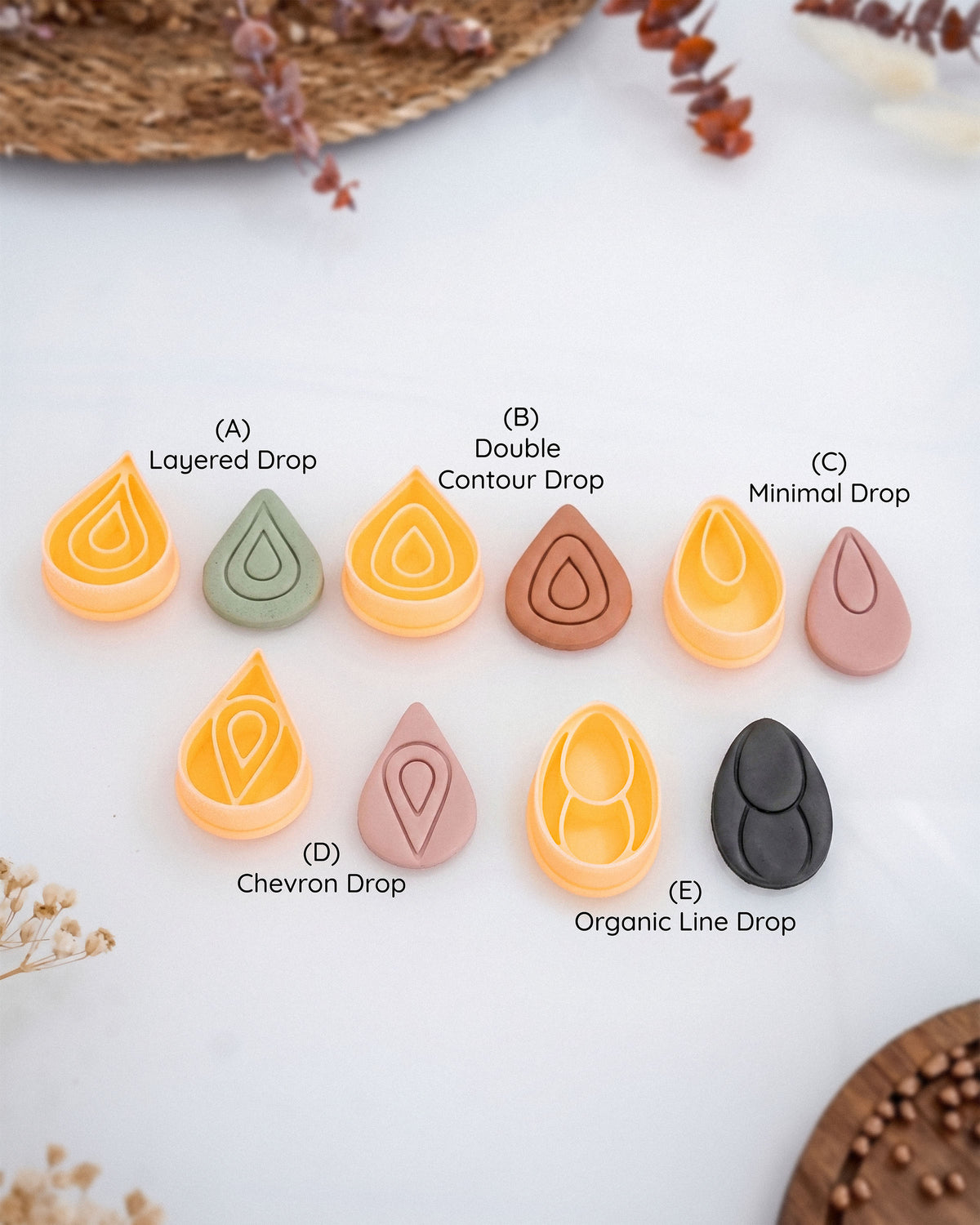 Minimal Drop Imprint Clay Cutter Set – Process