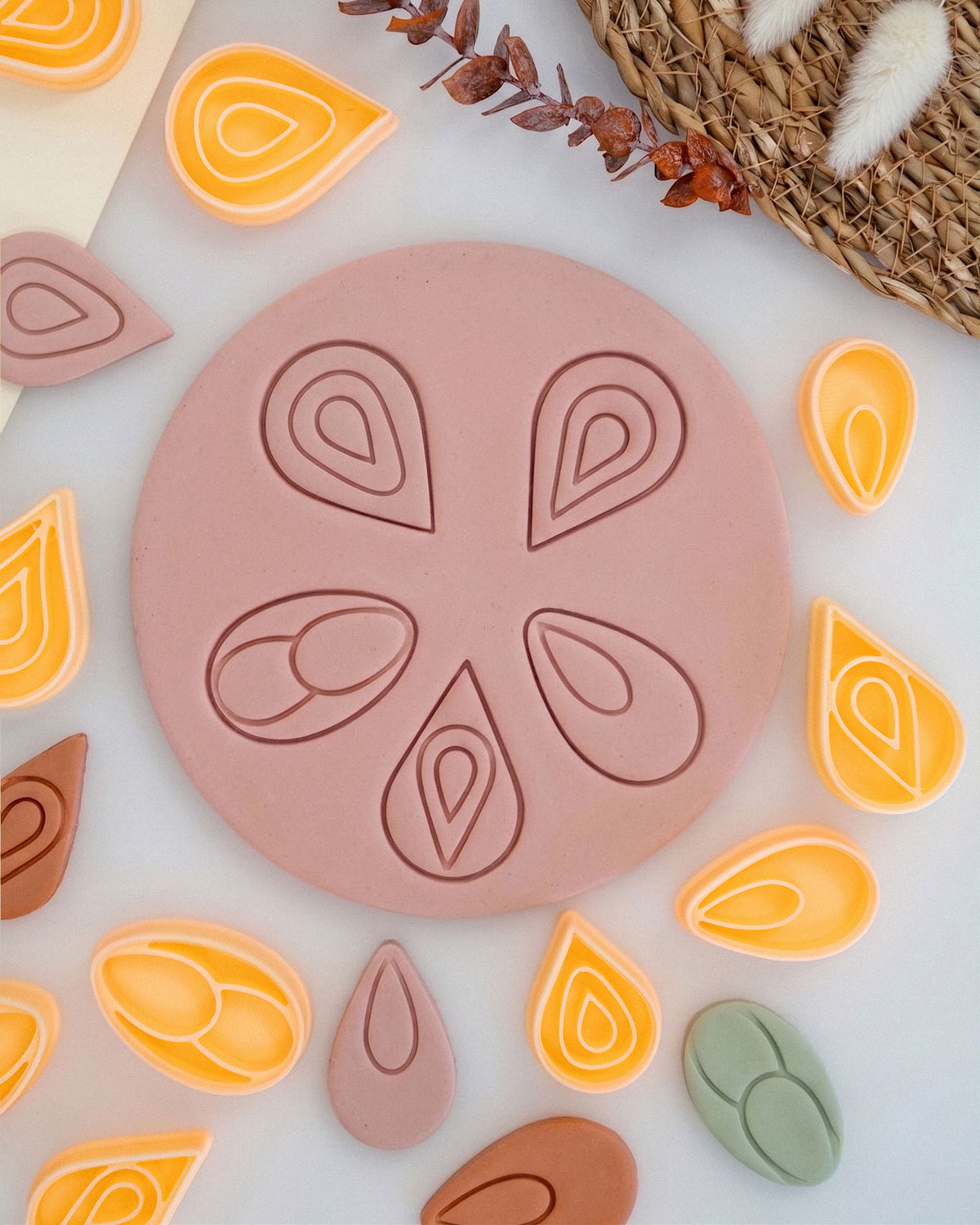Minimal Drop Imprint Clay Cutter Set – Full Set (5 Designs)