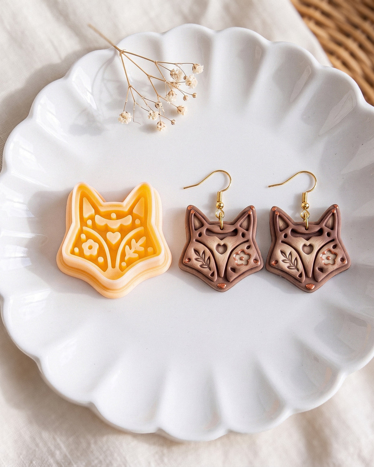 Scandi Folk Fox Head Imprint Clay Cutter – Process