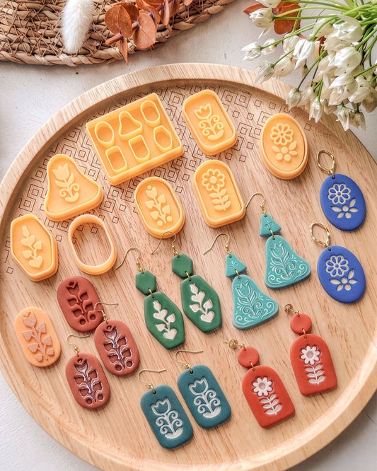 Scandi Folk Flower Imprint Clay Cutter Set – Hero