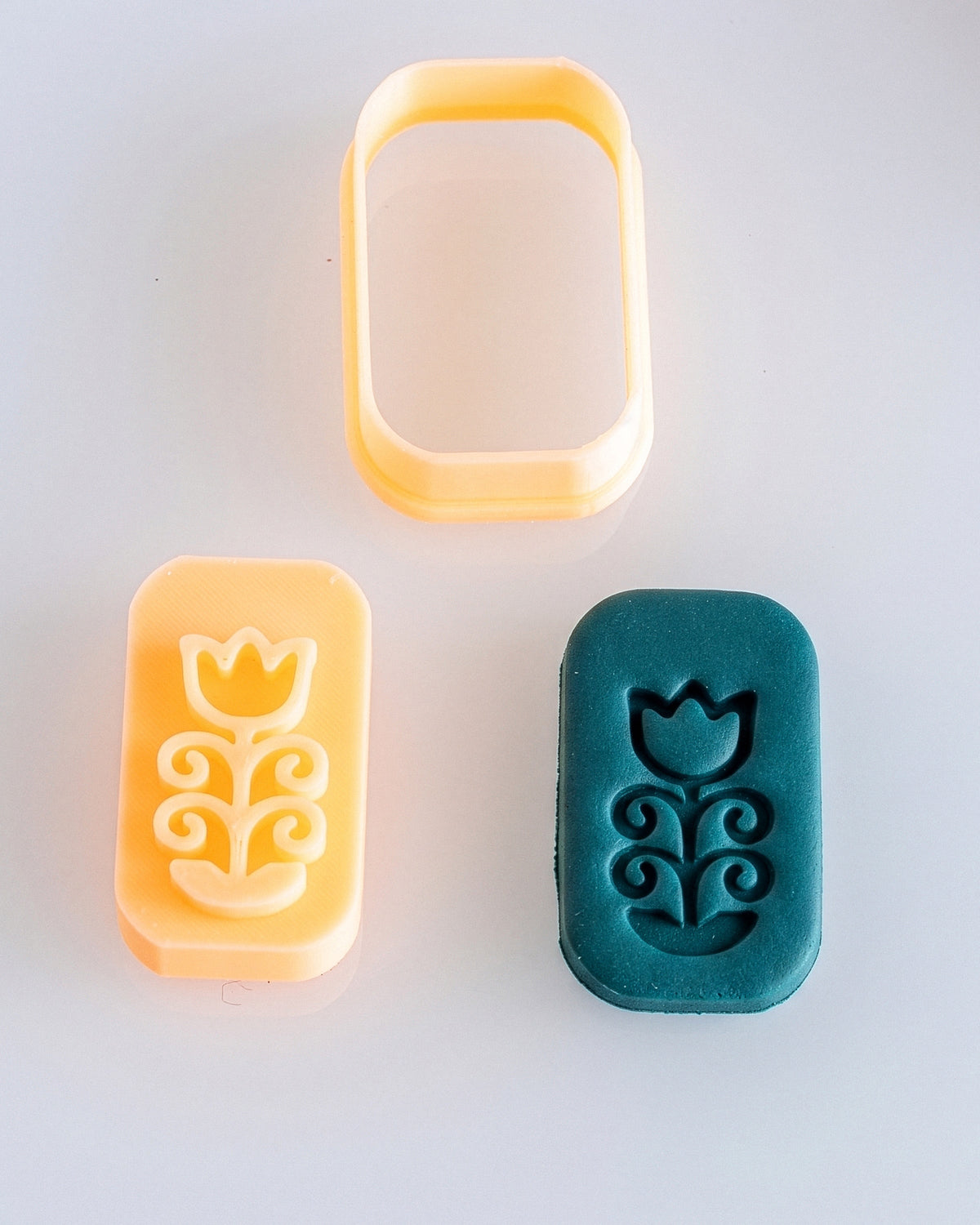 Scandi Folk Flower Imprint Clay Cutter Set