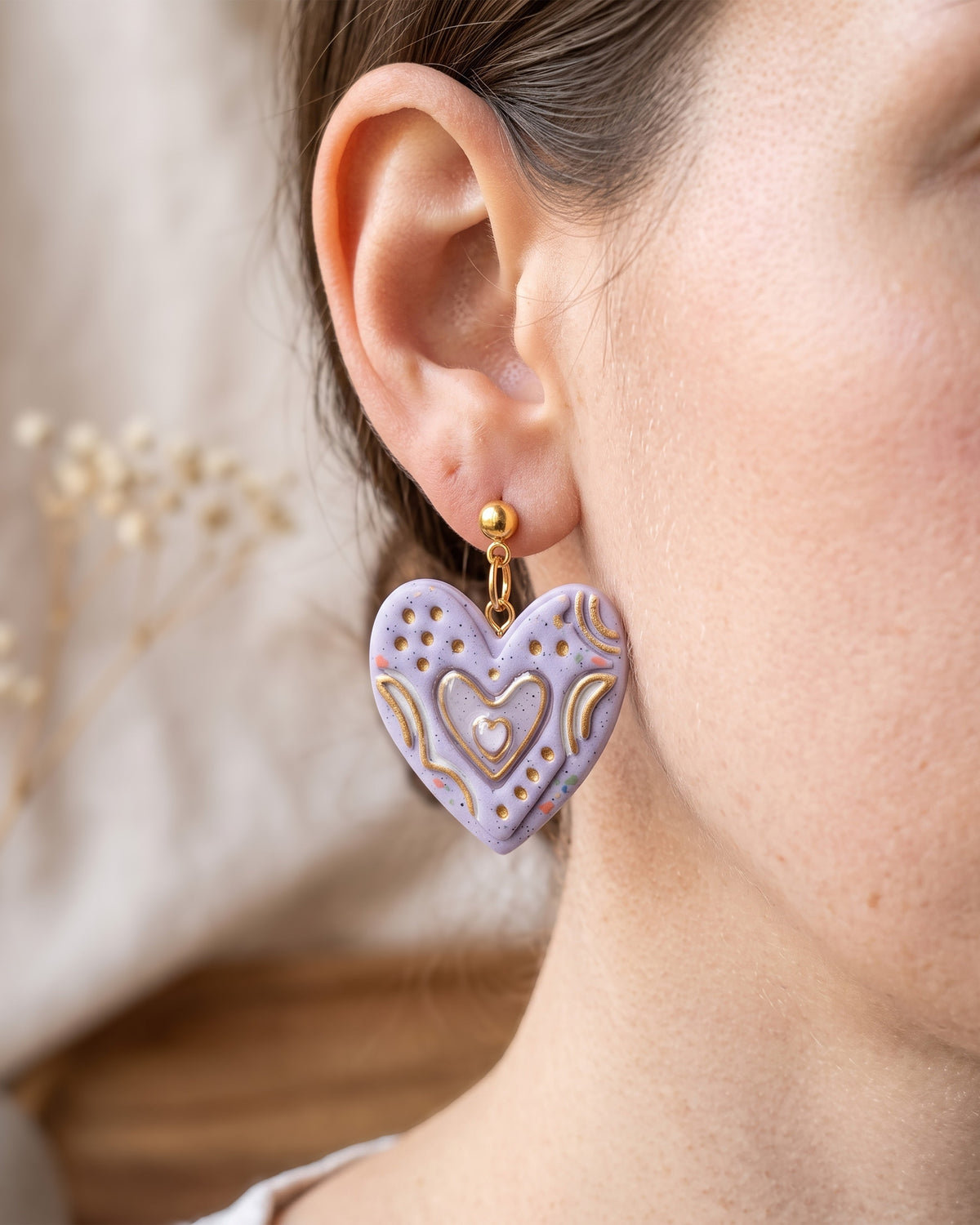 Boho Folk Heart Imprint Clay Cutter – Wear Shot