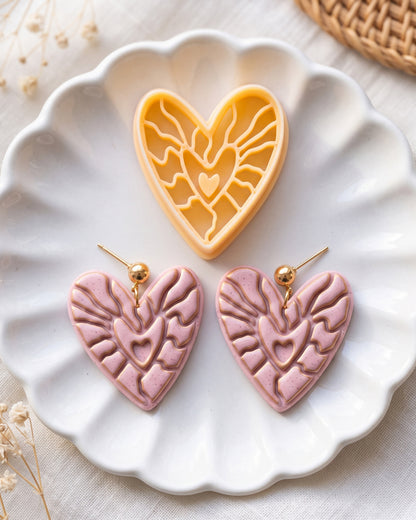 Boho Botanical Heart Imprint Clay Cutter – Hero