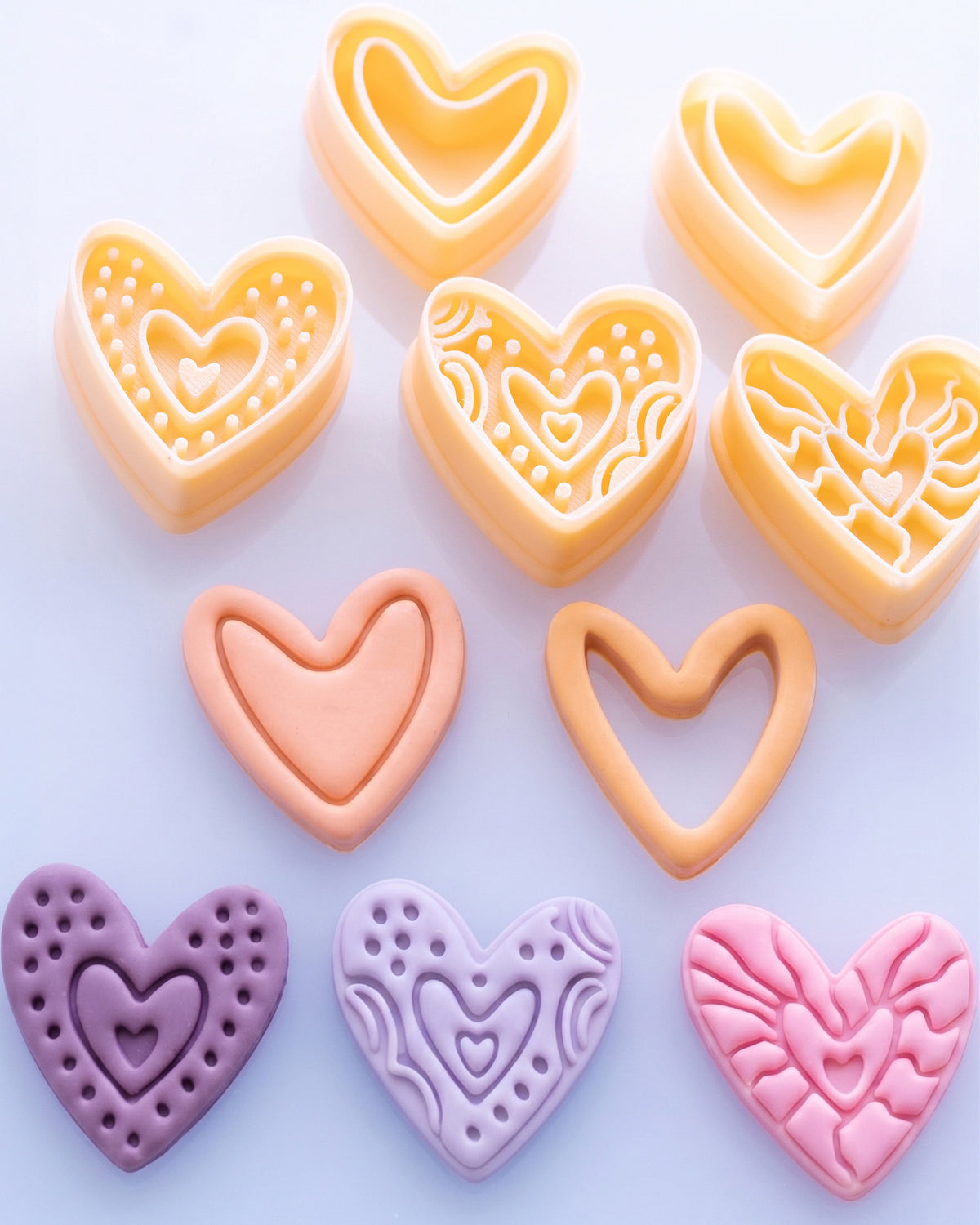 Boho Heart Clay Cutter Set – Full Set (5 Designs)