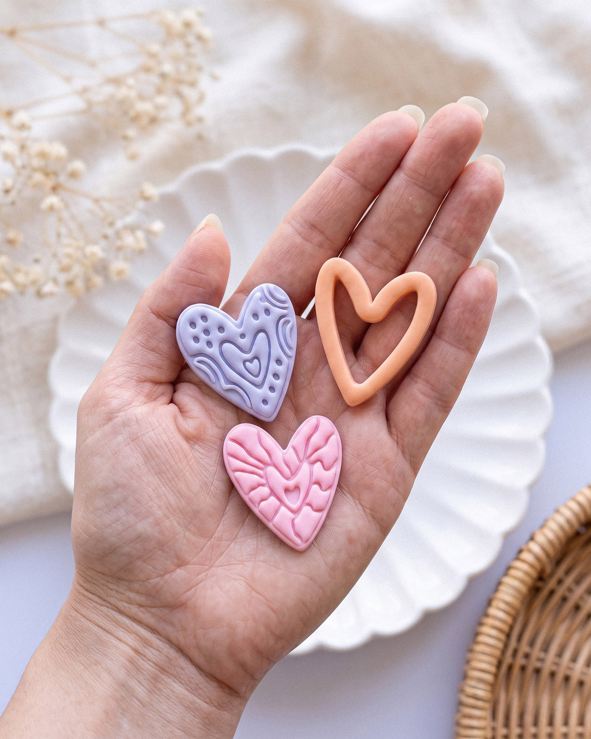 Boho Heart Clay Cutter Set – Hand Scale