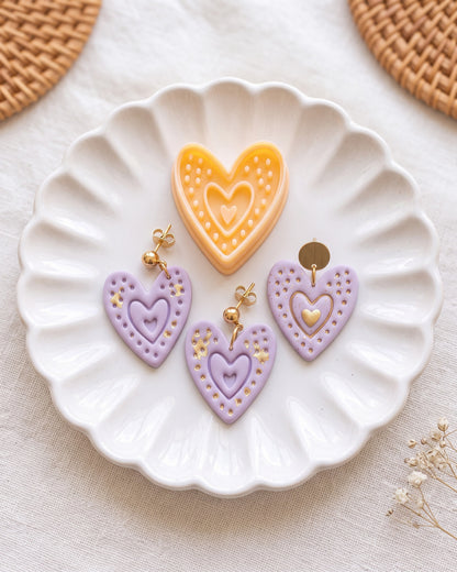 Boho Dotted Heart Imprint Clay Cutter – Process