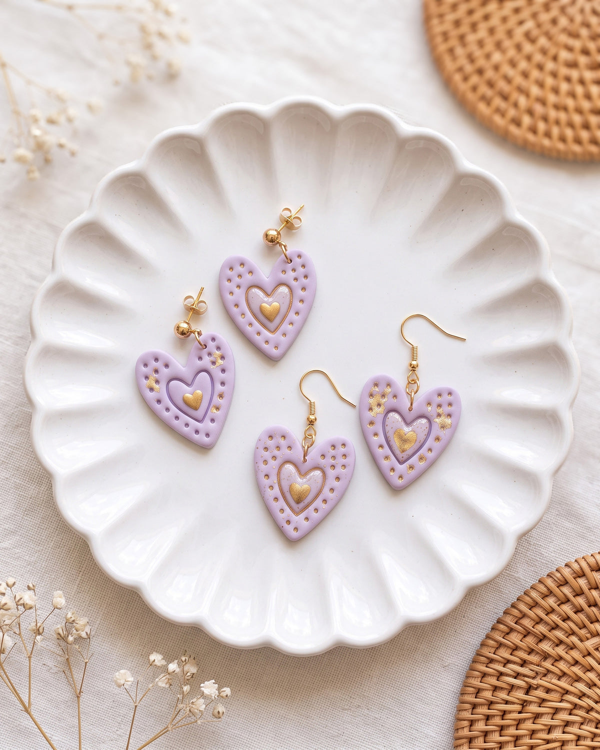 Boho Dotted Heart Imprint Clay Cutter – Collection