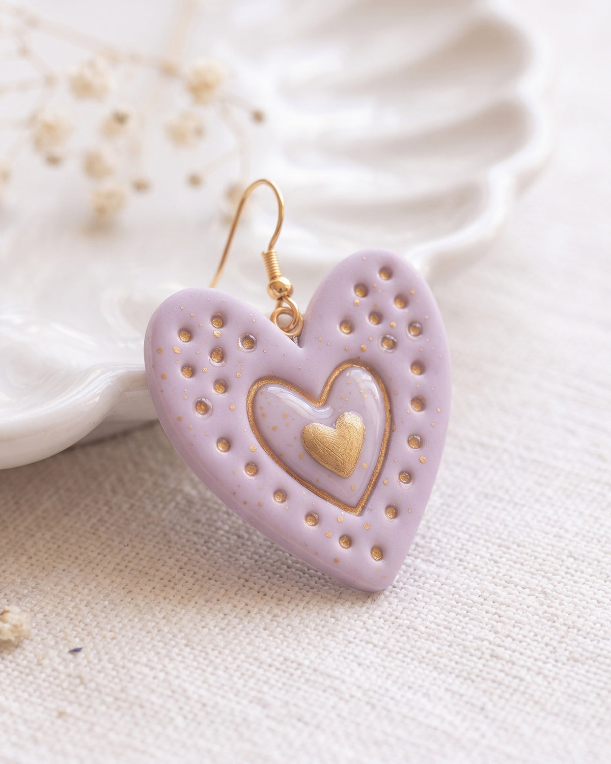 Boho Dotted Heart Imprint Clay Cutter – Detail