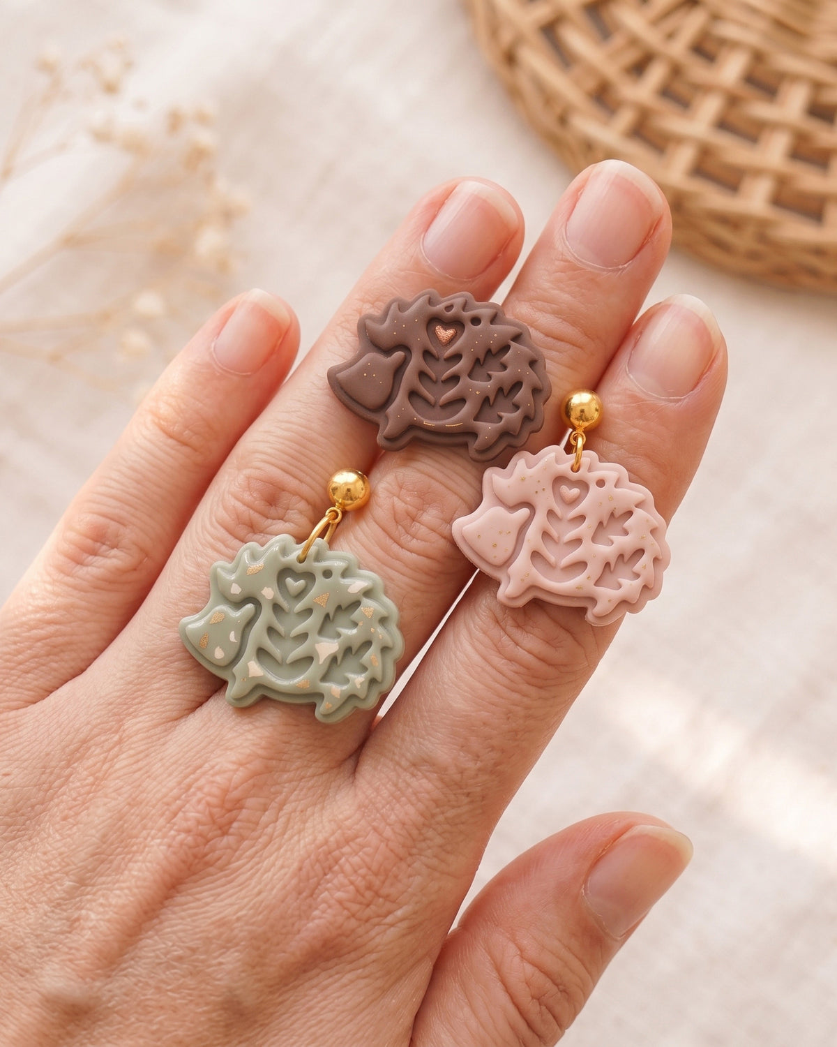 Scandi Folk Hedgehog Imprint Clay Cutter – Hand Scale