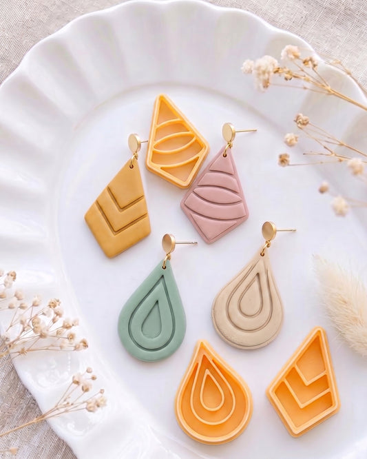 Layered Teardrop Imprint Clay Cutter Set – Hero