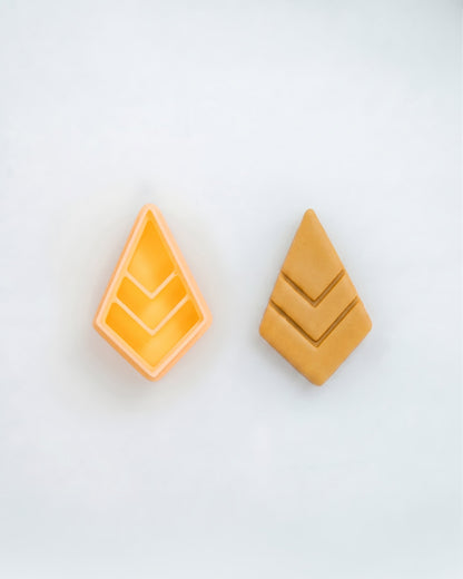 Layered Teardrop Imprint Clay Cutter Set – (A) Chevron Teardrop