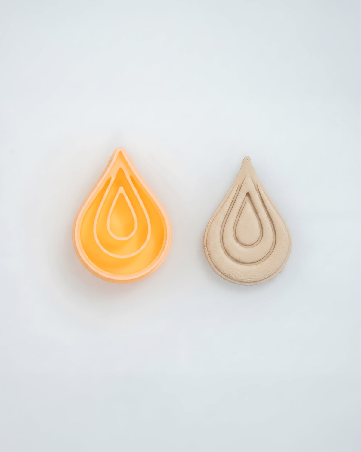 Layered Teardrop Imprint Clay Cutter Set – (D) Minimal Teardrop